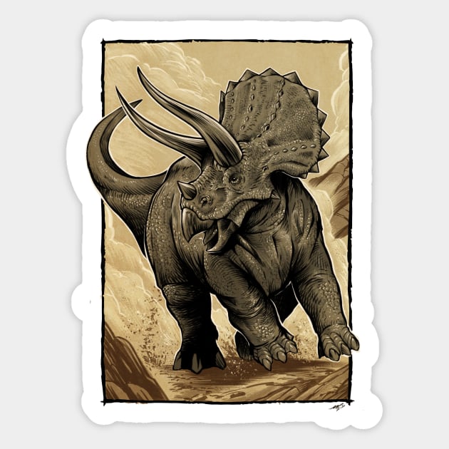 Triceratops horridus Sticker by AdamWorks